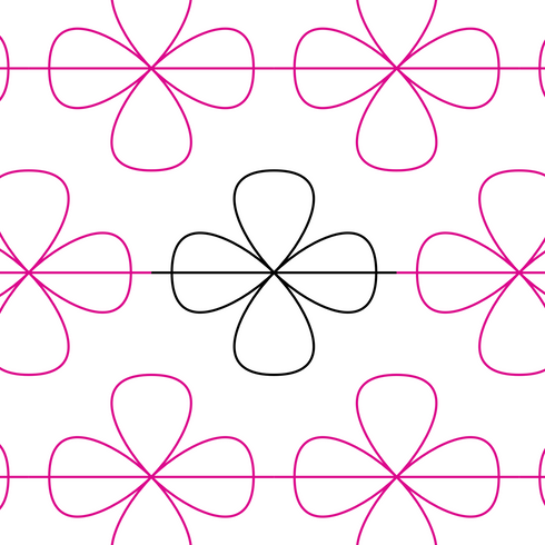 Retro Four-Petal Flower